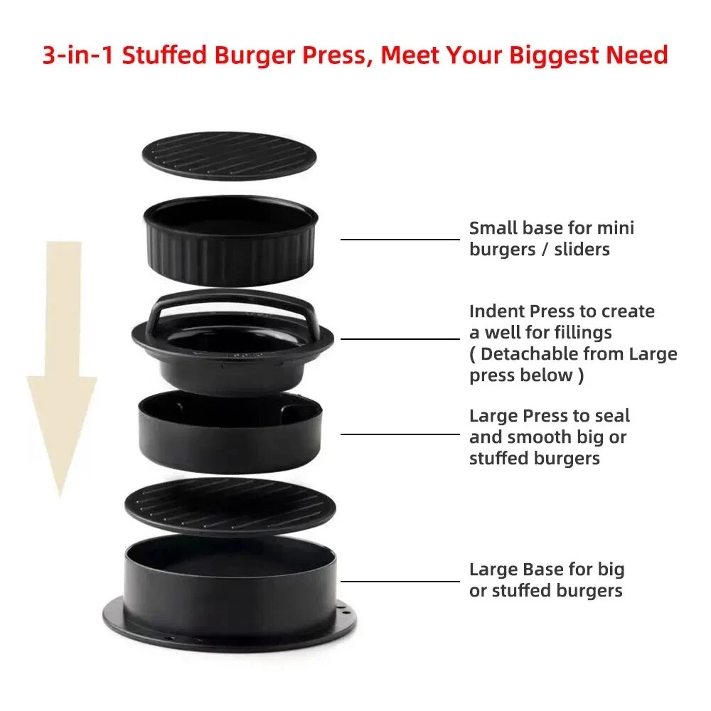 Round Hamburger Burger Press B - Hot Dog Press 评论和价格