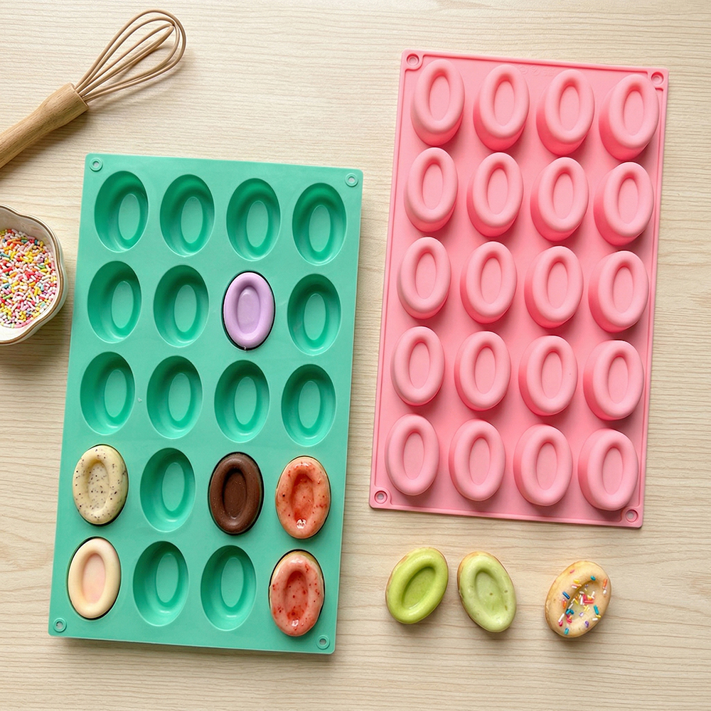 20 cavity oval donut silicone  - Donut Mold Silicone 评论和价格
