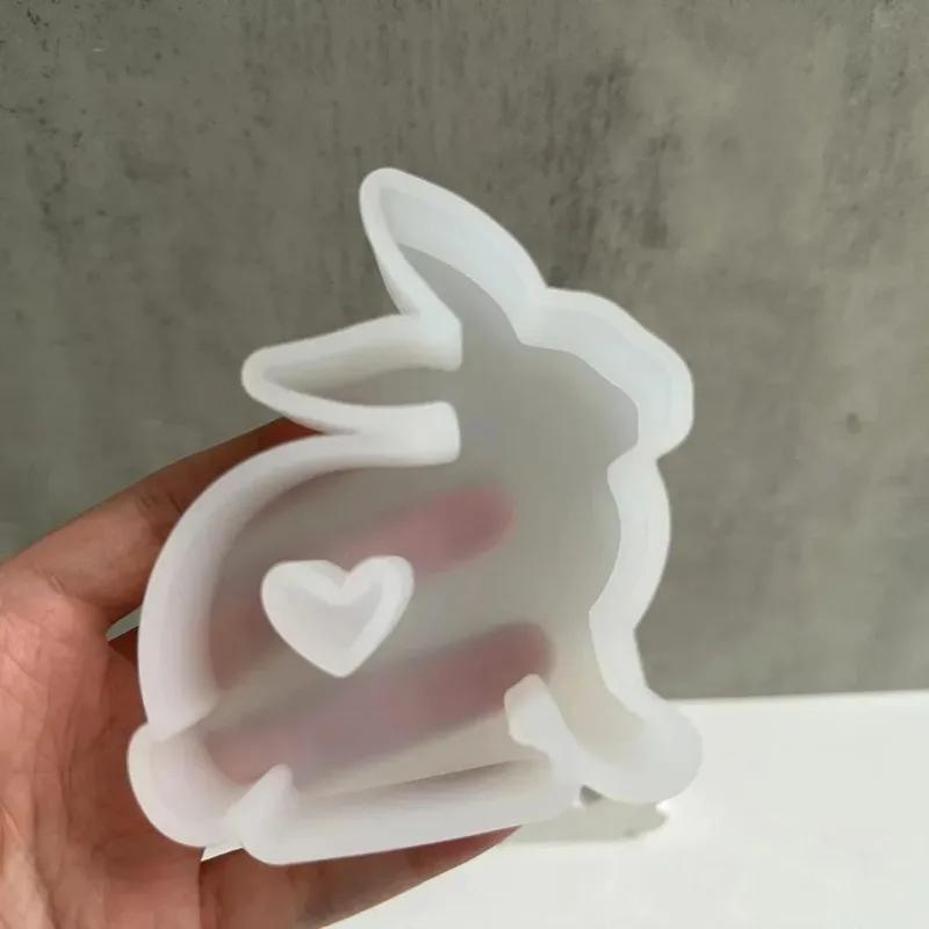 1Pcs Heart Shaped Bunny Silico - Bunny Cake Mold 评论和价格