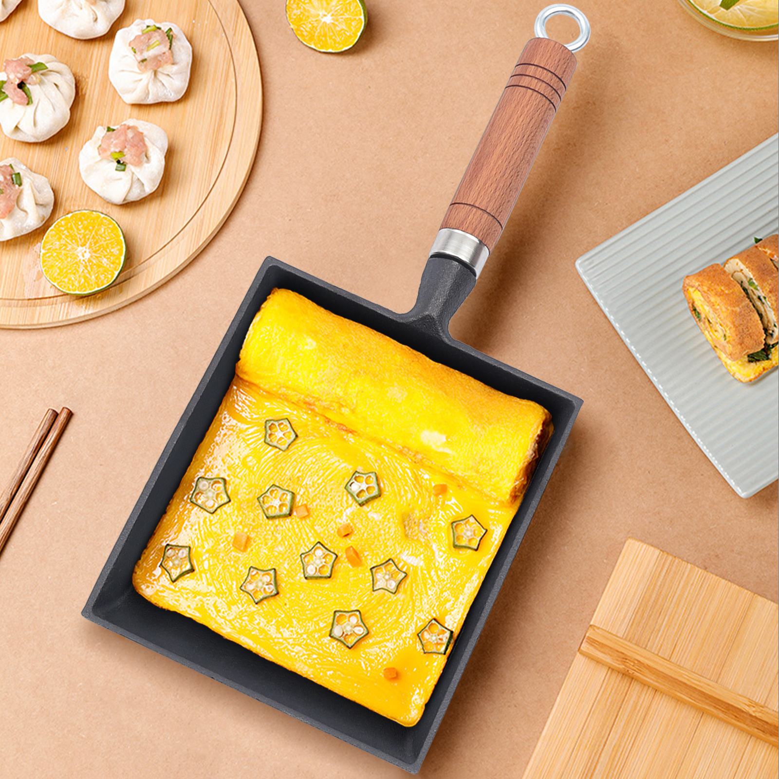 1PCS Egg Fry Pan Square Cast I - Cast Iron Corn 评论和价格