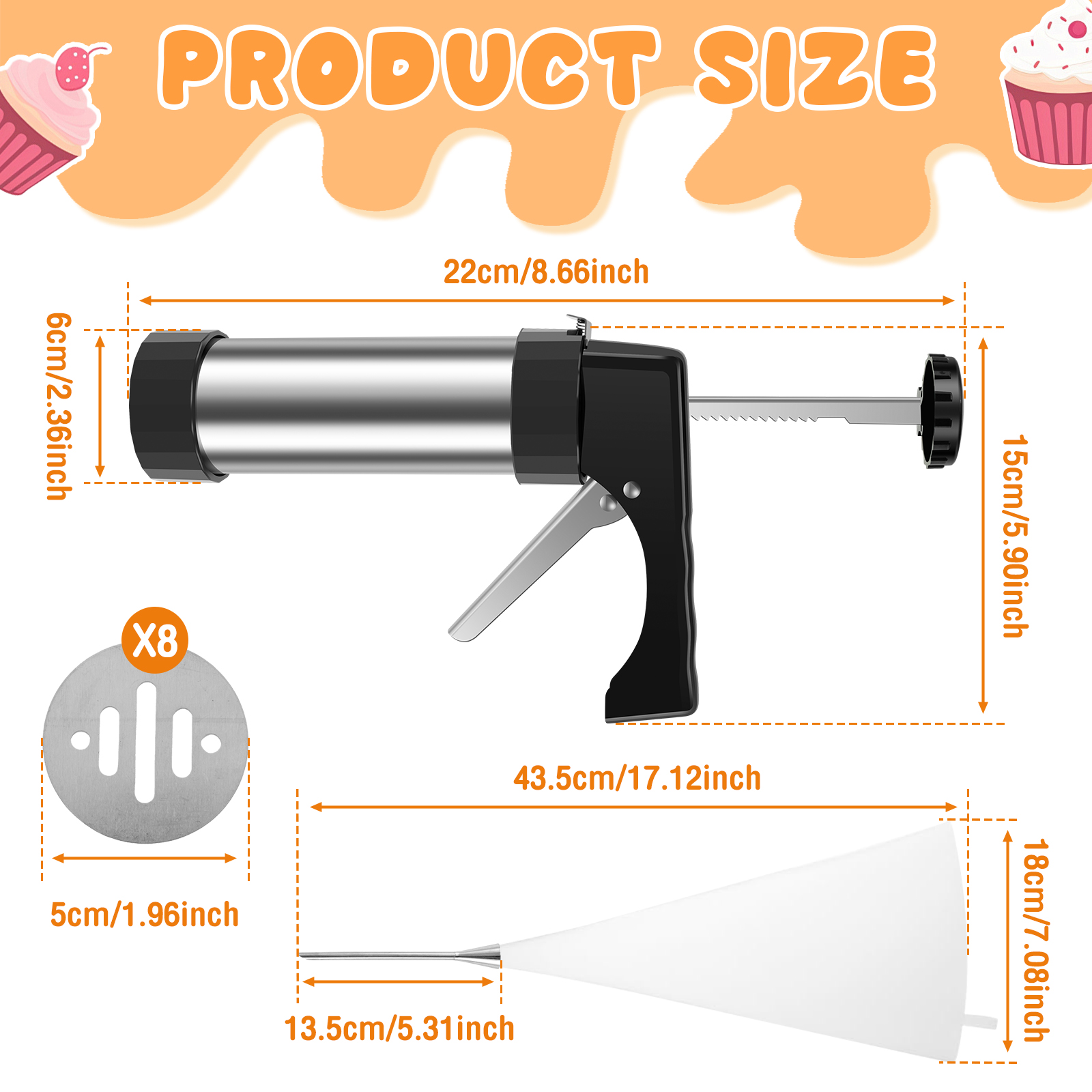 Stainless Steel Cookie Gun Chu - Churros Maker Gun 评论和价格