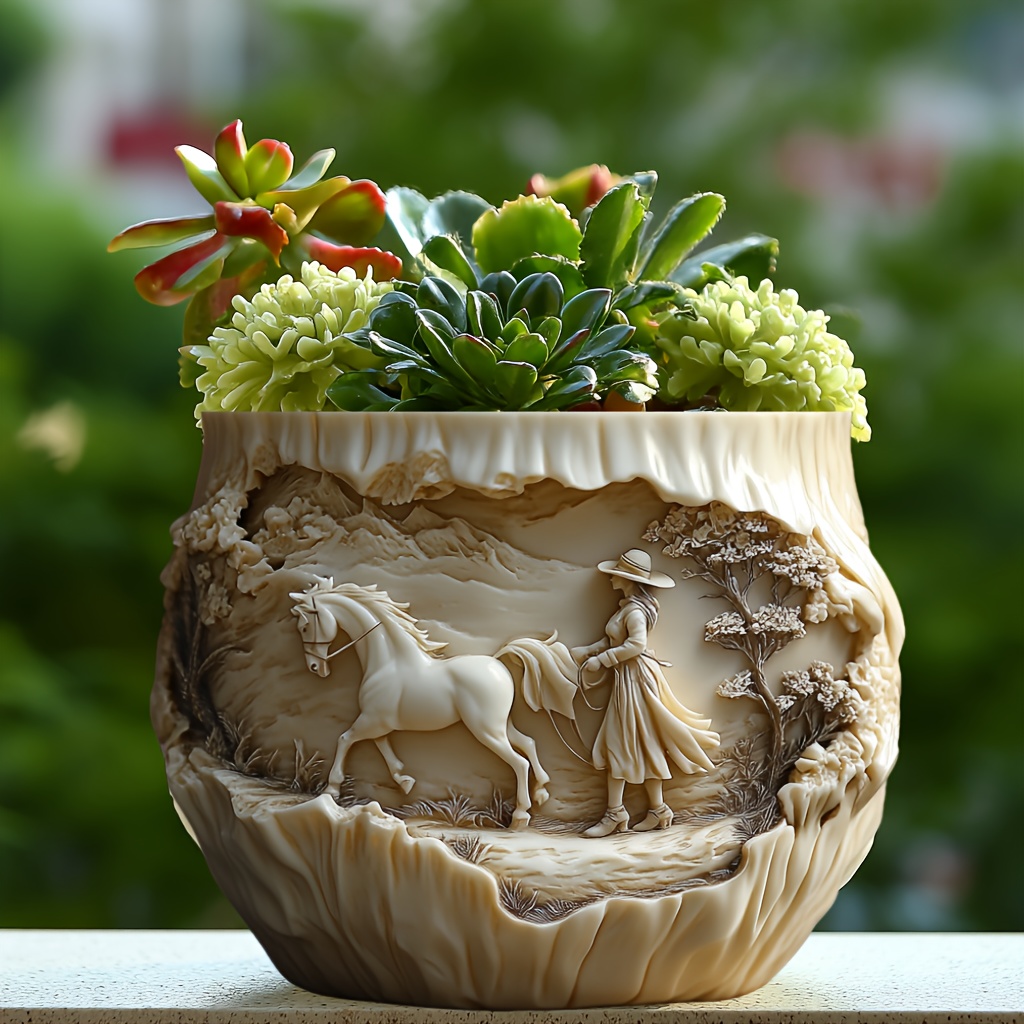 Beauty holding horse relief su - Potsticker Mold 评论和价格