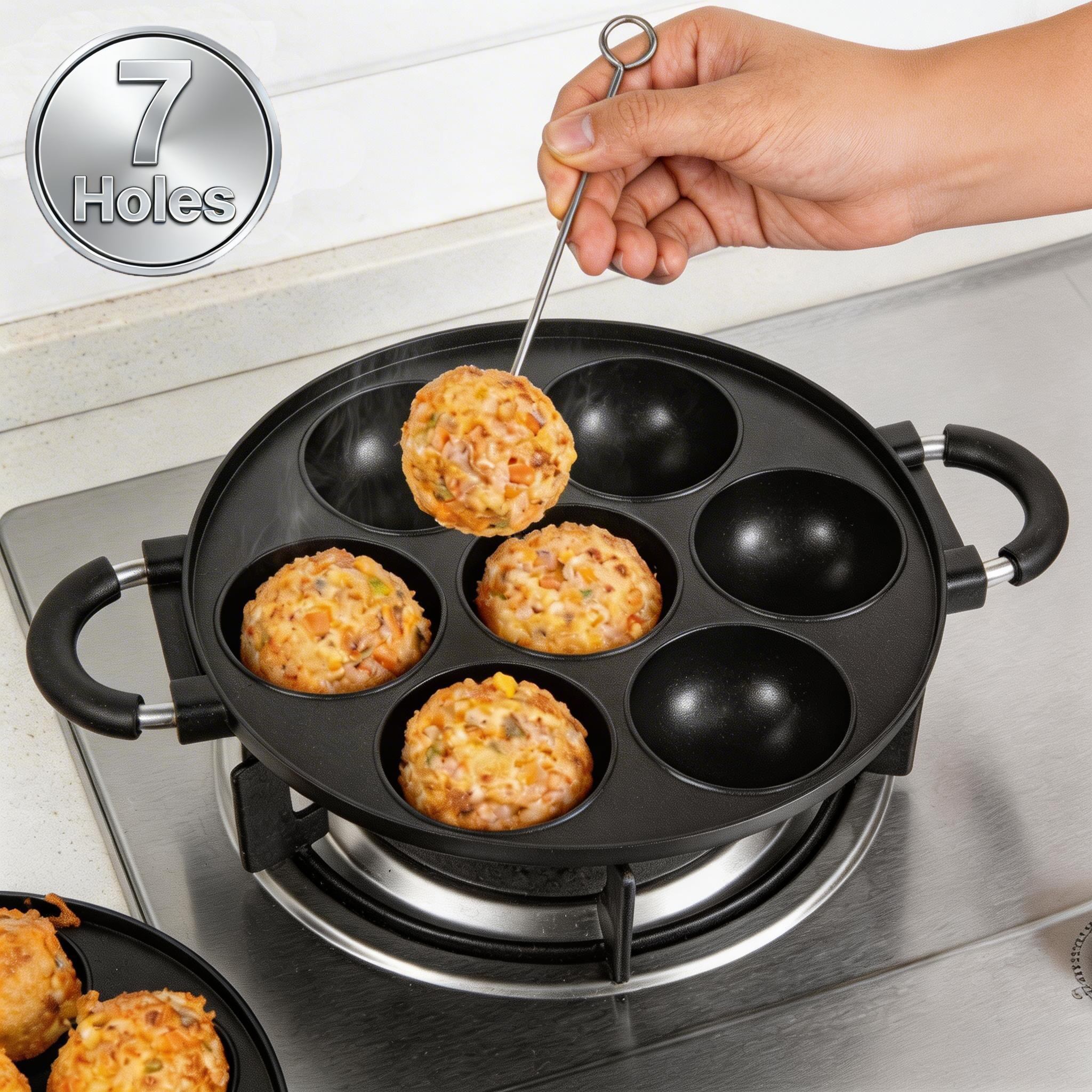 16/7 Holes Takoyaki Pan Alumin - Takoyaki Grill Plate 评论和价格