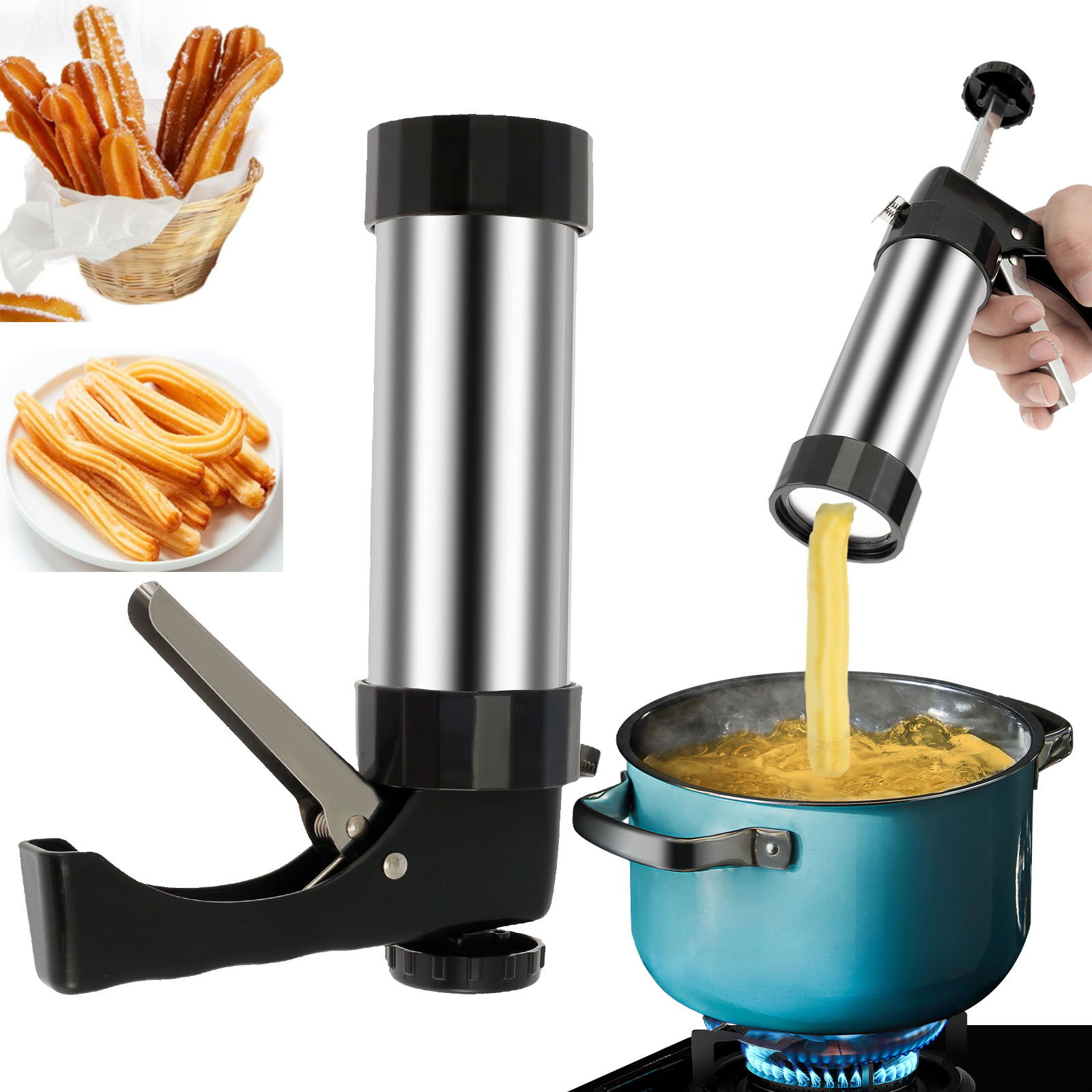 Cookie Press Gun Kit Stainless - Churros Maker Gun 评论和价格