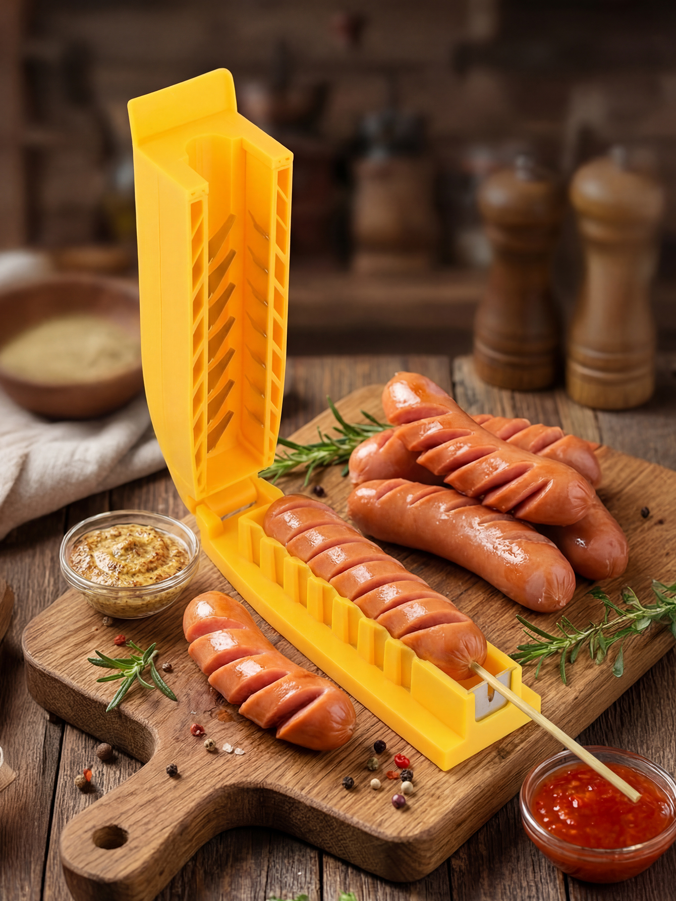 Manual Sausage Slicing Tool Re - Hot Dog Press 评论和价格